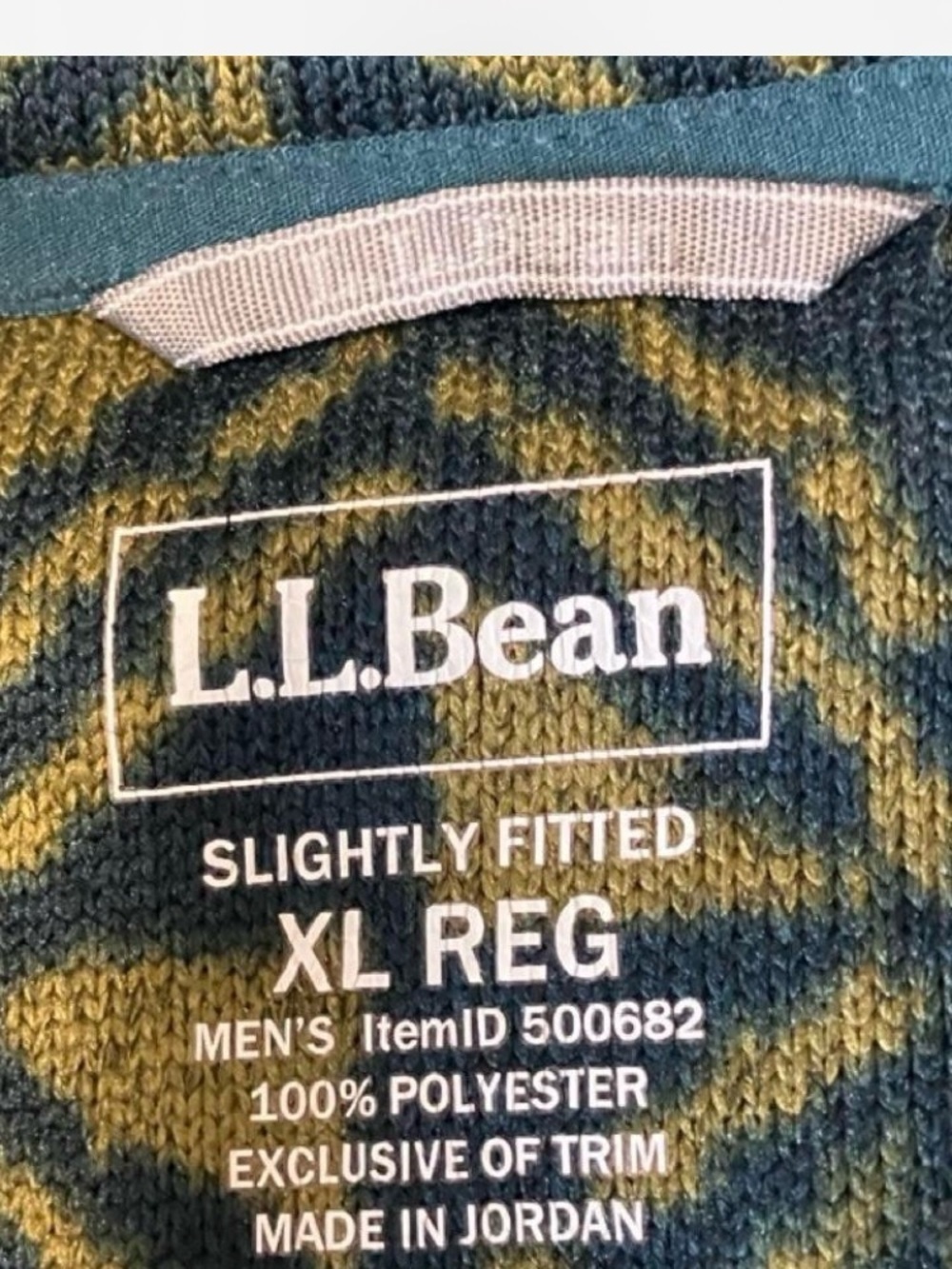 L.L. Bean Men’s Geometric Snap Funnel Neck Fleece Size XL - Picture 4 of 4